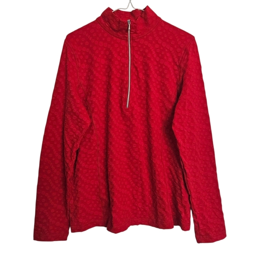 Sno Skins Red Dots Sport ½ Zip Neck Baselayer Top Size XL